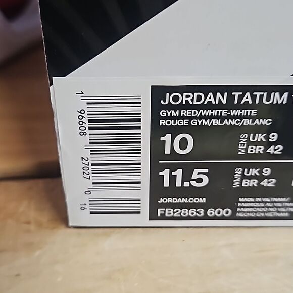 Jordan Tatum 1 TB Red White Mens Basketball Shoe FB2863-600 jayson - Picture 13 of 13